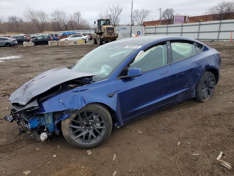 2026 Tesla Model 3 VIN 5YJ3E1EA8TF117241 COPART salvage auction — FRONT END, Il - Salvage Certificate, sold $2,800 on 2026-07-08 (photo 1)