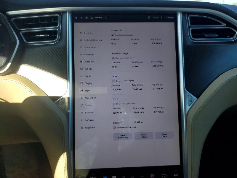 2017 Tesla Model s VIN 5YJSA1E21HF192757 COPART salvage auction — FRONT END, Or - Salvage Title Certificate, sold $7,400 on 2026-07-07 (photo 9)