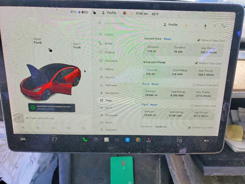 2021 Tesla Model 3 VIN 5YJ3E1EB8MF054958 COPART salvage auction — FRONT END, Salvage Title, sold $2,000 on 2026-07-20 (photo 9)