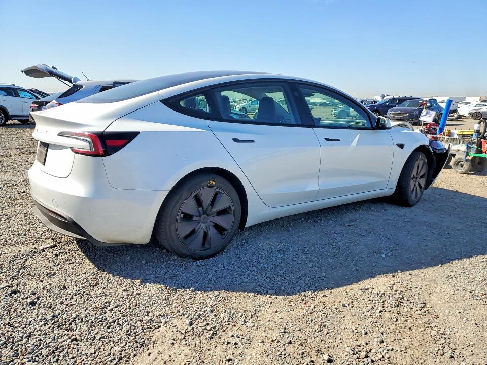 2025 Tesla Model 3 VIN 5YJ3E1EA4SF975496 COPART salvage auction — FRONT END, Ca - Salvage Certificate, sold $10,500 on 2026-07-24 (photo 3)