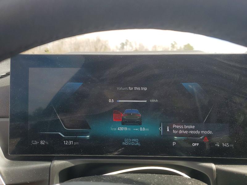 2023 BMW I4 VIN WBY43AW01PFR46491 COPART salvage auction — FRONT END, Nc - Salvage Certificate Of Title, sold $12,000 on 2026-07-29 (photo 9)