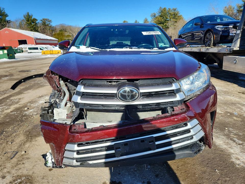 2019 Toyota Highlander VIN 5TDJZRFH4KS959316 COPART salvage auction — FRONT END, ID - SALVAGE CERTIFICATE OF TITLE, sold $11,800 on 2026-07-02 (photo 5)