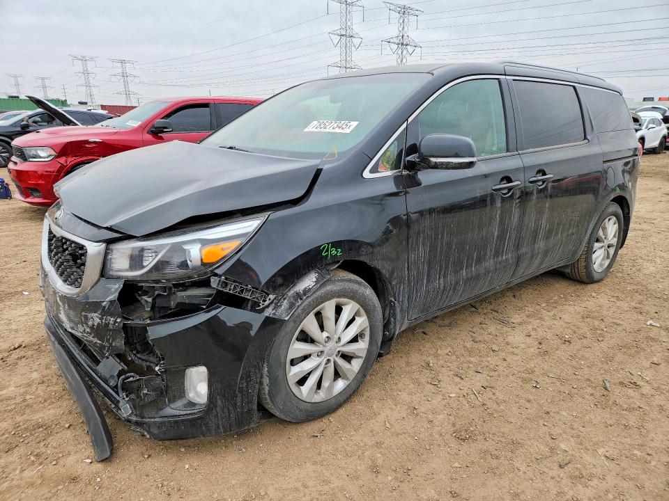 2017 Kia SEDONA VIN KNDMC5C15H6256668 COPART salvage auction — FRONT END, Il - Salvage Certificate, sold $2,050 on 2026-07-16 (photo 1)