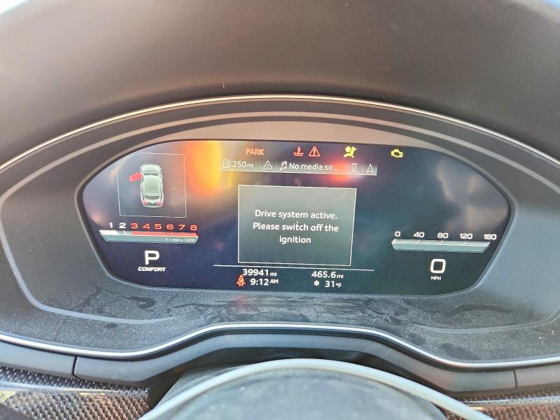 2020 Audi Rs5 VIN WAUB4CF58LA013642 COPART salvage auction — FRONT END, Nh - Cert Of Title-Salvage, sold $17,500 on 2026-07-20 (photo 9)