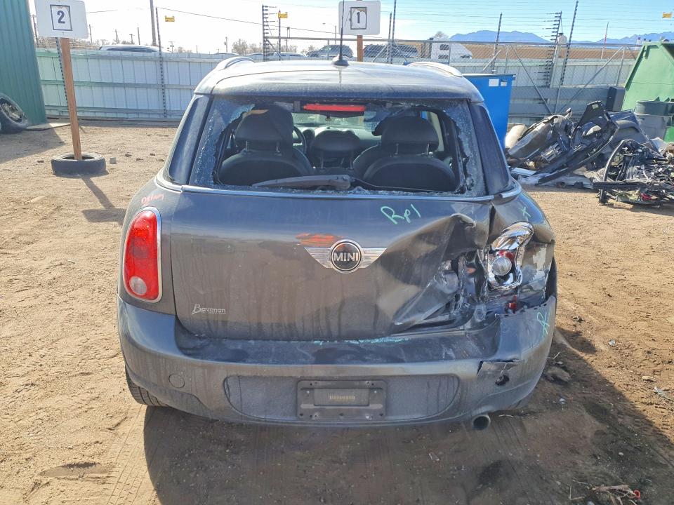 2012 Mini Cooper VIN WMWZB3C55CWM30485 COPART salvage auction — REAR END, Co - Bill Of Sale-Parts Only, sold $400 on 2026-07-20 (photo 6)