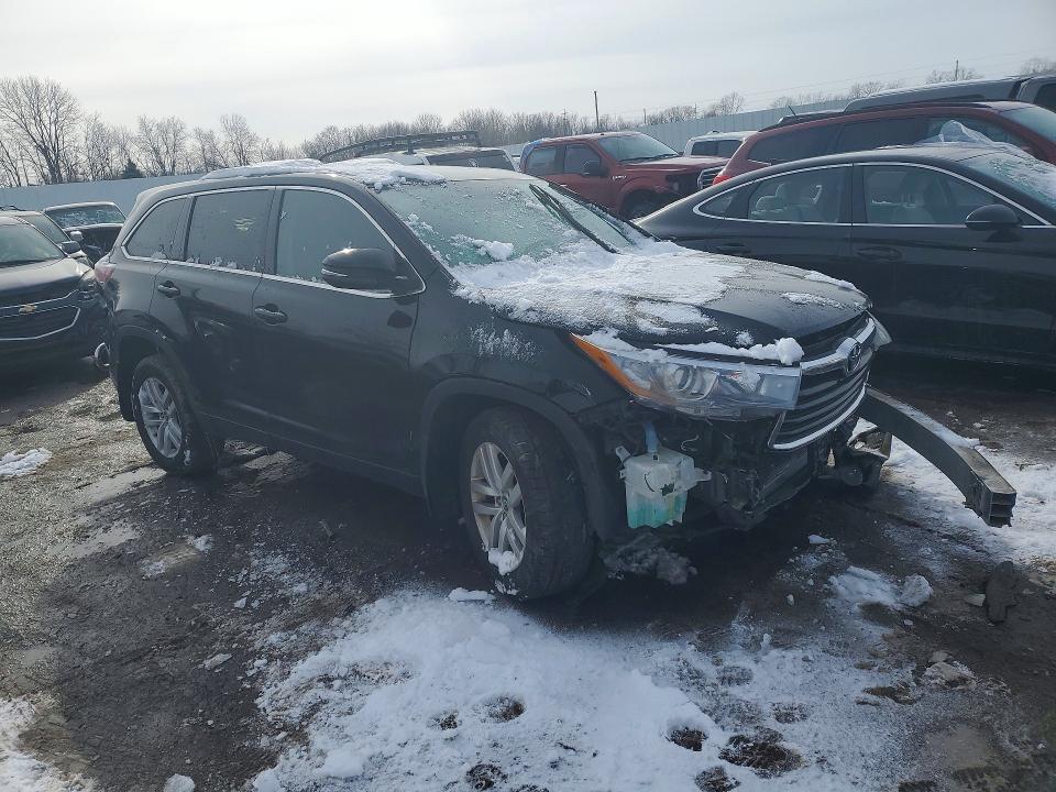 2016 Toyota Highlander VIN 5TDBKRFH6GS259281 COPART salvage auction — FRONT END, Salvage Title, sold $4,150 on 2026-07-31 (photo 4)