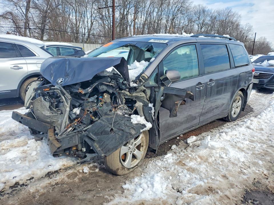 2014 Toyota Sienna VIN 5TDKK3DC1ES523413 COPART salvage auction — FRONT END, Pa - Certificate Of Salvage, sold $1,050 on 2026-07-08 (photo 1)