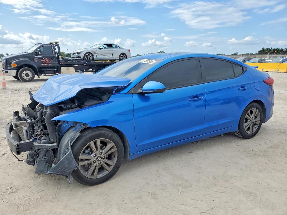 2017 Hyundai Elantra VIN KMHD84LF2HU407013 COPART salvage auction — FRONT END, Fl - Certificate Of Destruction, sold $1,300 on 2026-07-06 (photo 1)