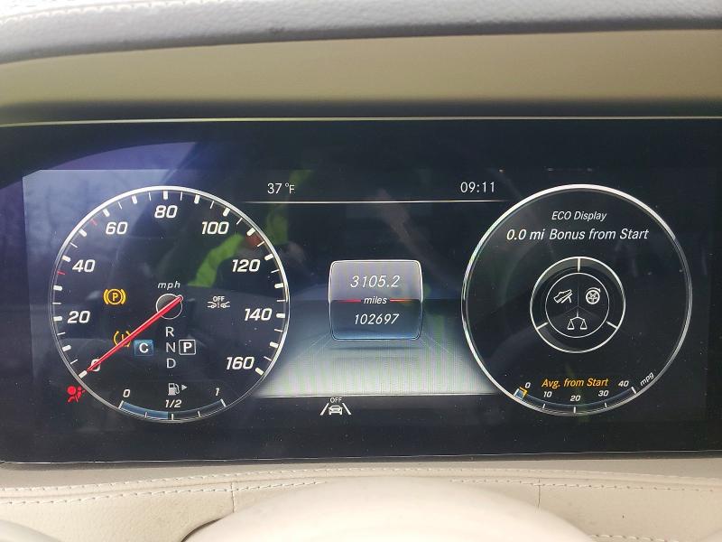 2020 Mercedes-benz S-klasse VIN W1KUG8GB0LA563606 COPART salvage auction — REAR END, Ny - Mv907A-Parts Only, sold $18,600 on 2026-07-08 (photo 9)