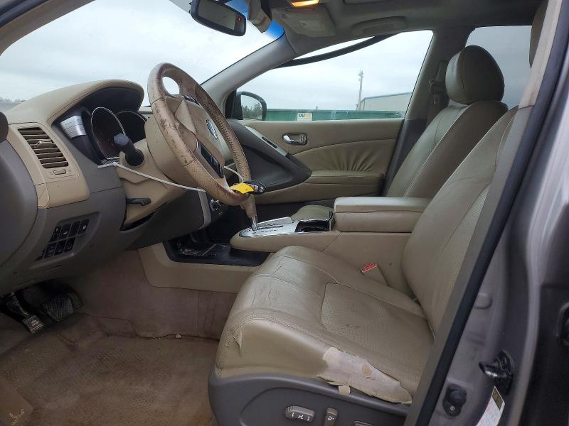 2009 Nissan Murano VIN JN8AZ18U49W014151 COPART salvage auction — FRONT END, Tn - Salvage Certificate, sold $550 on 2026-07-07 (photo 7)