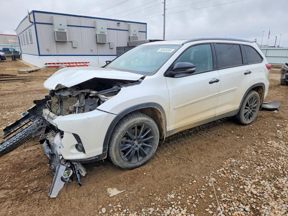 2019 Toyota Highlander VIN 5TDJZRFH4KS970185 COPART salvage auction — FRONT END, Mn - Cert Of Title-Salvage, sold $4,850 on 2026-07-20 (photo 1)