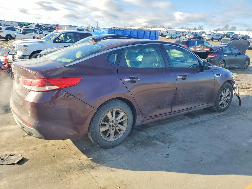 2016 Kia Optima VIN 5XXGT4L31GG116111 COPART salvage auction — FRONT END, Salvage Title, sold $225 on 2026-07-23 (photo 3)