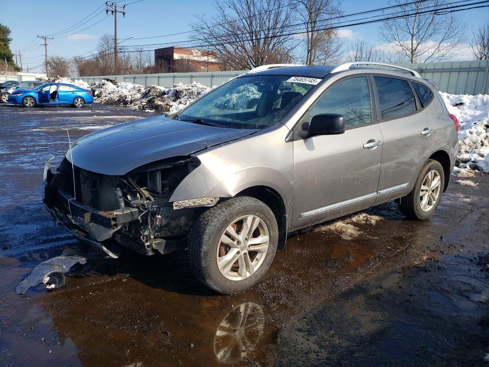 2015 Nissan Rogue VIN JN8AS5MV9FW253541 COPART salvage auction — FRONT END, Ct - Cert Of Title-Salvage, sold $825 on 2026-07-10 (photo 1)