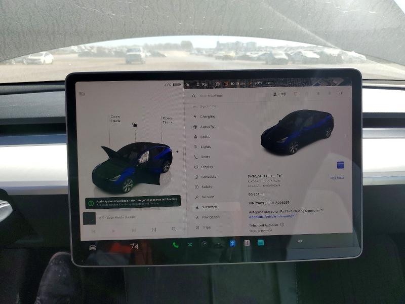 2023 Tesla Model y VIN 7SAYGDEE3PA095255 COPART salvage auction — FRONT END, Id - Salvage Certificate Of Title, sold $9,700 on 2026-07-09 (photo 9)