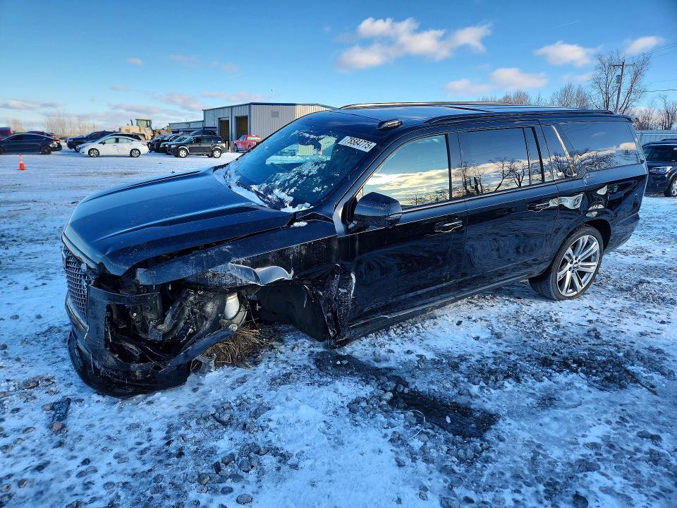 2025 Cadillac Escalade VIN 1GYS9RRL3SR189381 COPART salvage auction — FRONT END, MI - CERT OF TITLE-SALVAGE VEHICLE, sold $21,100 on 2026-07-30 (photo 1)