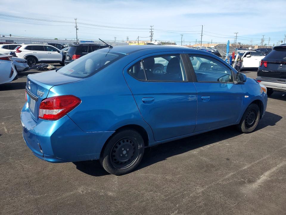 2017 Mitsubishi Mirage VIN ML32F3FJ2HHF17165 COPART salvage auction — REAR END, Ca - Dis/Dlr/Exp Only Clean Title, sold $1,050 on 2026-07-08 (photo 3)