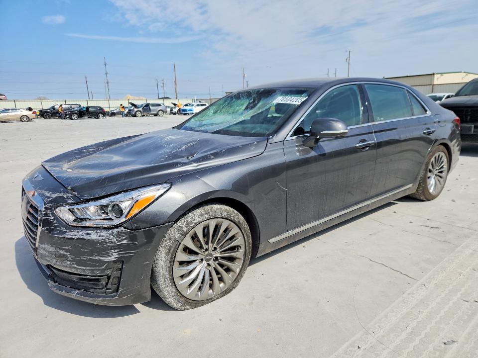 2018 Genesis G90 VIN KMHG54JH8JU049609 COPART salvage auction — FRONT END, Tx - Salvage Vehicle Title, sold $8,100 on 2026-07-24 (photo 1)