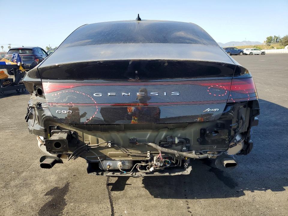 2025 Genesis G90 VIN KMTFC4SD6SU049774 COPART salvage auction — Rear End, CA - SALVAGE CERTIFICATE, sold $41,250 on 2026-03-18 (photo 6)