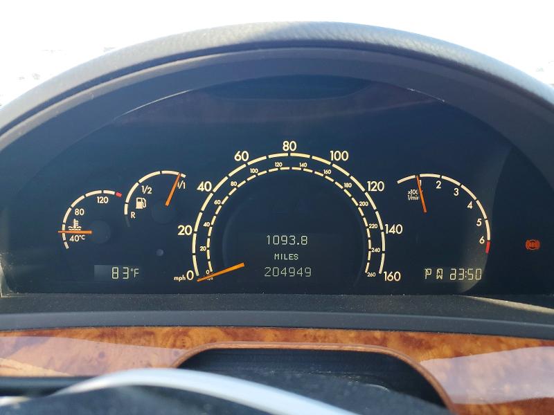 2000 Mercedes-benz S class VIN WDBNG75JXYA064451 COPART salvage auction — REAR END, FL - CERT OF TITLE SLVG REBUILDABLE, sold $450 on 2026-07-14 (photo 9)