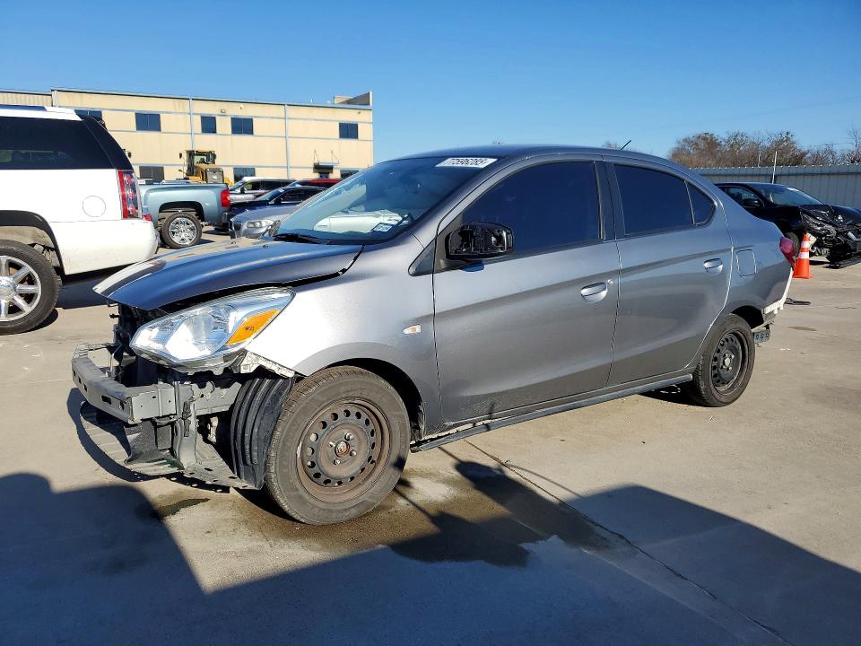 2020 Mitsubishi Mirage VIN ML32F4FJXLHF09216 COPART salvage auction — ALL OVER, Tx - Salvage Vehicle Title, sold $1,200 on 2026-07-09 (photo 1)