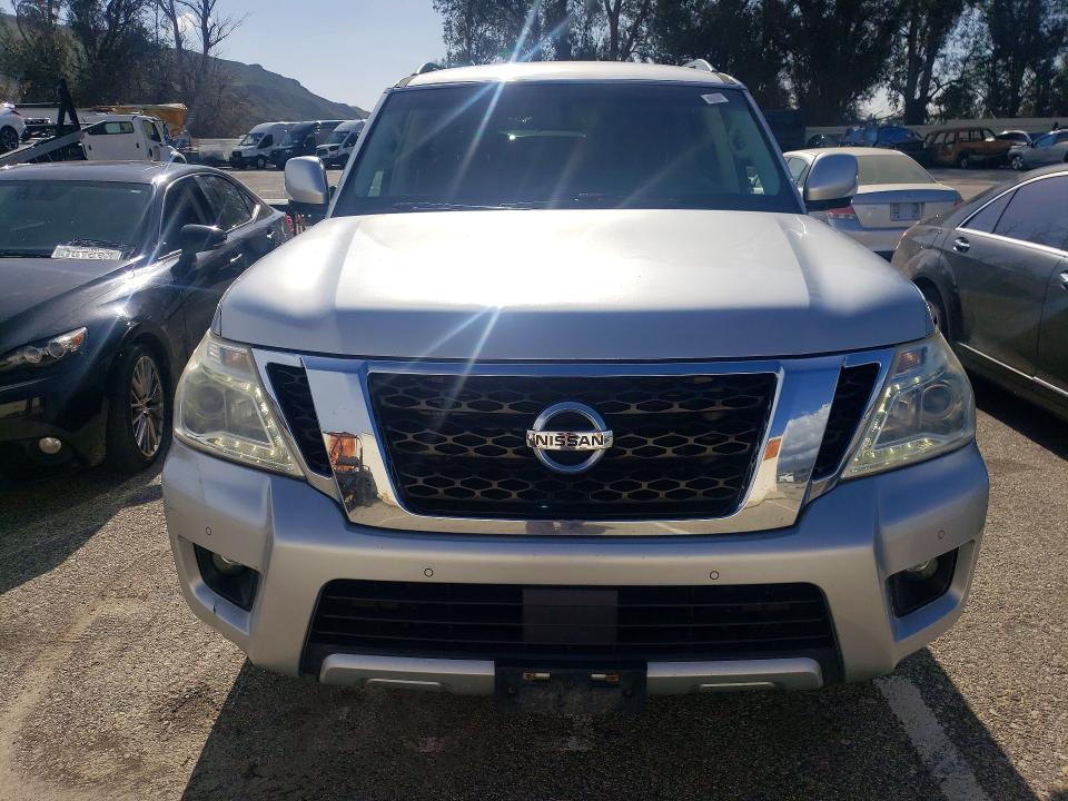 2017 Nissan Armada VIN JN8AY2NC3H9504629 COPART salvage auction — MINOR DENT/SCRATCHES, Ca - Dis/Dlr/Exp App For Dup Clean, sold $3,800 on 2026-07-28 (photo 5)