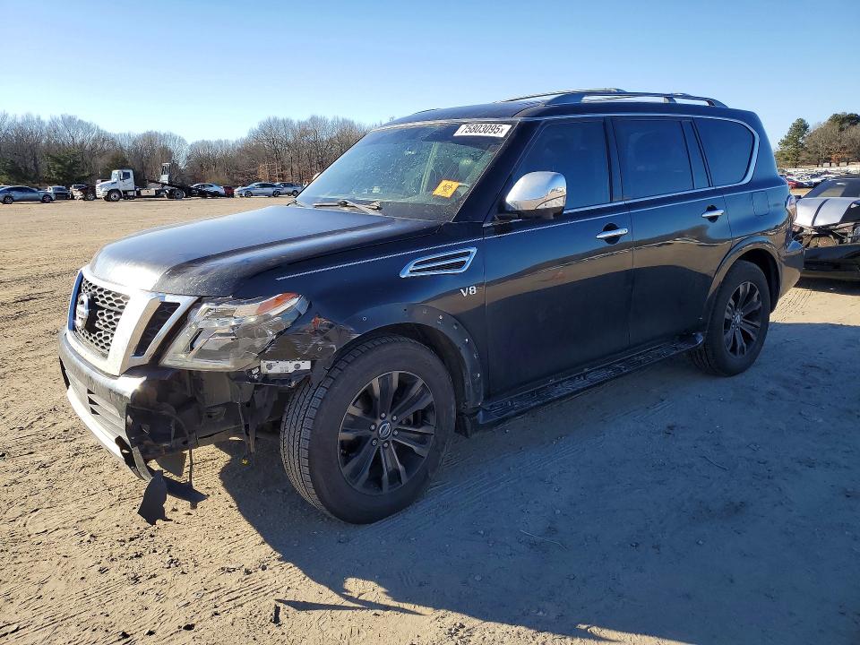 2019 Nissan Armada VIN JN8AY2NF8K9351845 COPART salvage auction — FRONT END, Ar - Cert Of Title-Salvage, sold $4,450 on 2026-07-13 (photo 1)