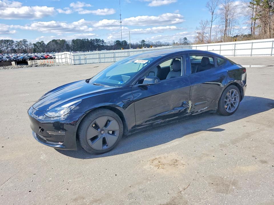 2022 Tesla Model 3 VIN 5YJ3E1EA9NF101245 COPART salvage auction — SIDE, Nc - Salvage Certificate Of Title, sold $375 on 2026-07-09 (photo 1)