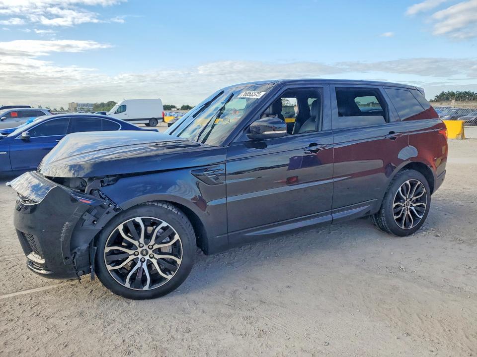 2021 Land rover Range rover sport VIN SALWR2SU9MA752185 COPART salvage auction — FRONT END, FL - CERT OF TITLE SLVG REBUILDABLE, sold $7,900 on 2026-07-08 (photo 1)