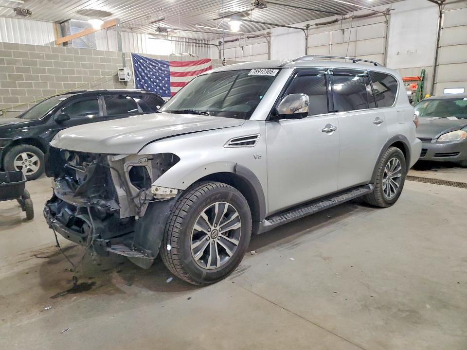 2019 Nissan Armada VIN JN8AY2NDXK9091852 COPART salvage auction — FRONT END, MO - SALVAGE CERTIFICATE OF TITLE, sold $7,200 on 2026-07-28 (photo 1)