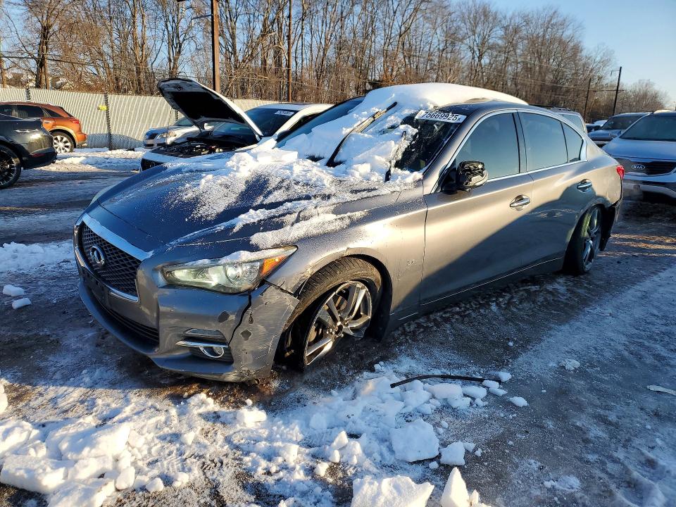 2015 Infiniti Q50 VIN JN1BV7AR5FM410443 COPART salvage auction — SIDE, Salvage Title, sold $1,100 on 2026-07-20 (photo 1)