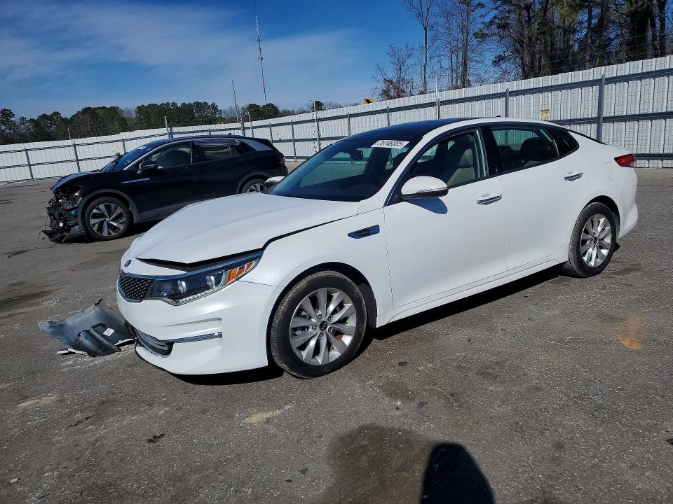 2016 Kia Optima VIN 5XXGU4L38GG096906 COPART salvage auction — FRONT END, Nc - Salvage Certificate Of Title, sold $725 on 2026-07-30 (photo 1)