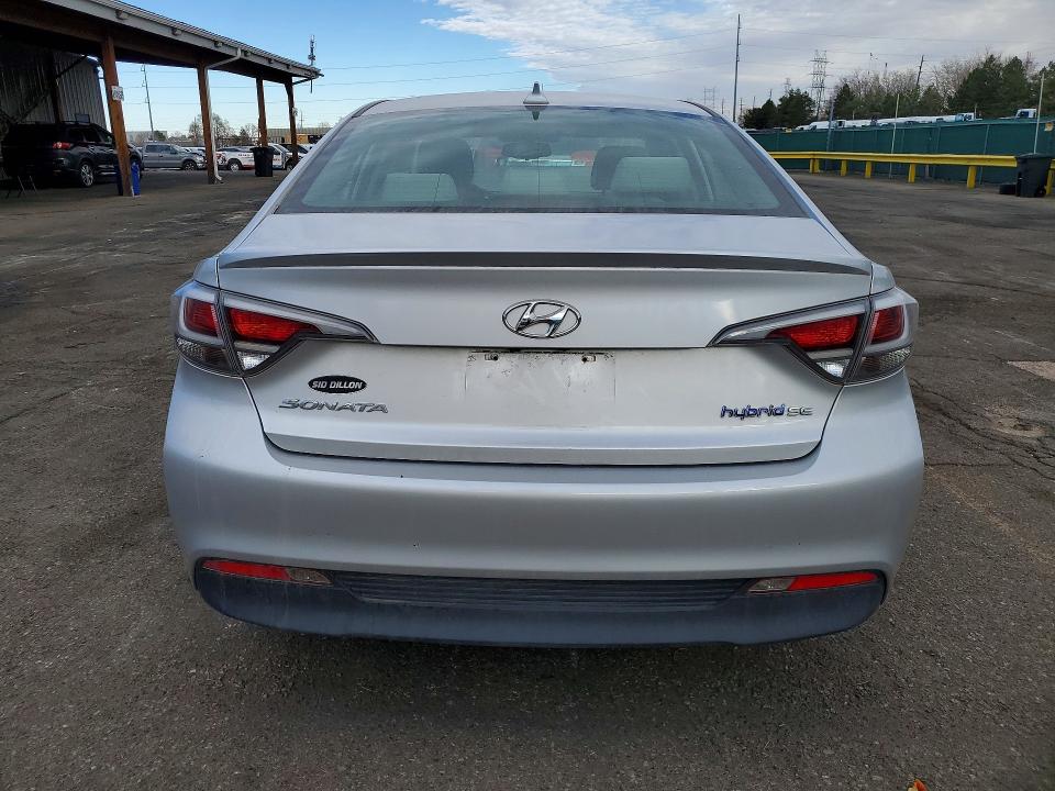 2016 Hyundai Sonata hybrid VIN KMHE24L12GA019970 COPART salvage auction — HAIL, Co - Bill Of Sale-Parts Only, sold $525 on 2026-07-28 (photo 6)