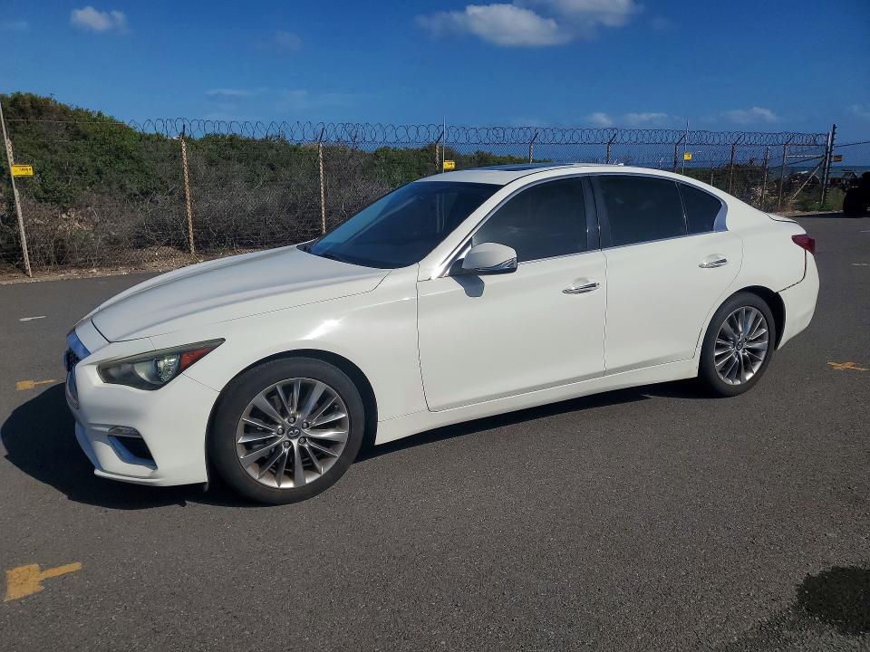 2019 Infiniti Q50 VIN JN1EV7AP5KM510855 COPART salvage auction — REAR END, Salvage Title, sold $2,950 on 2026-08-24 (photo 1)