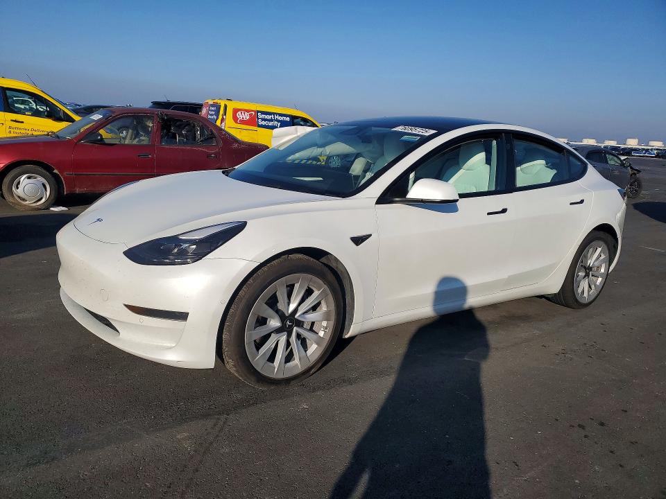 2022 Tesla Model 3 VIN 5YJ3E1EA8NF154972 COPART salvage auction — REAR END, Ca - Salvage Certificate, sold $6,500 on 2026-07-08 (photo 1)