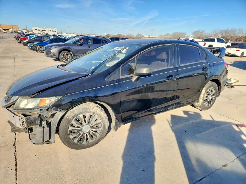 2013 Honda Civic VIN 2HGFB2F55DH598981 COPART salvage auction — SIDE, Tx - Salvage Vehicle Title, sold $650 on 2026-07-02 (photo 1)