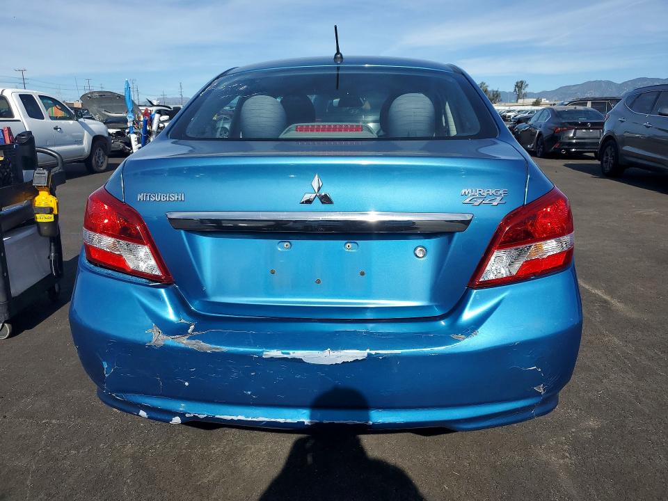 2017 Mitsubishi Mirage VIN ML32F3FJ2HHF17165 COPART salvage auction — REAR END, Ca - Dis/Dlr/Exp Only Clean Title, sold $1,050 on 2026-07-08 (photo 6)