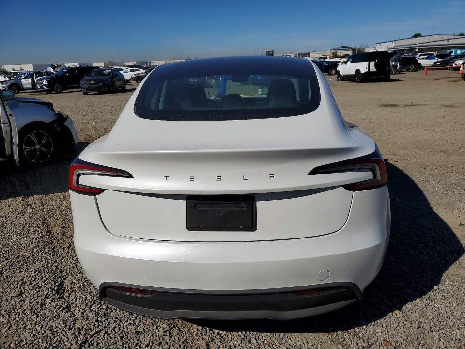 2025 Tesla Model 3 VIN 5YJ3E1EA4SF975496 COPART salvage auction — FRONT END, Ca - Salvage Certificate, sold $10,500 on 2026-07-24 (photo 6)