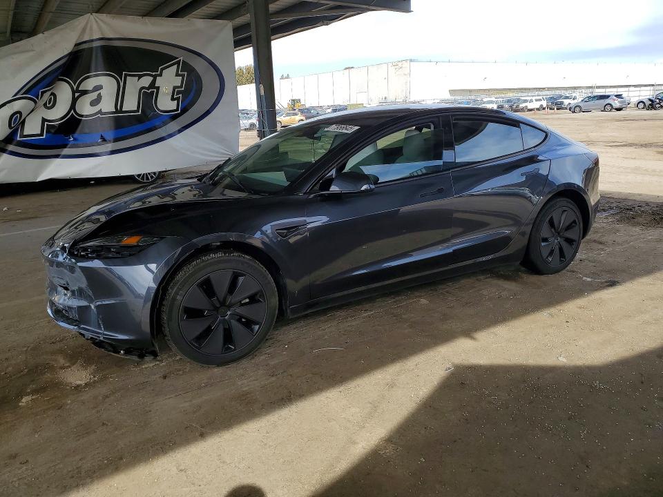 2024 Tesla Model 3 VIN 5YJ3E1EA2RF801582 COPART salvage auction — FRONT END, Ca - Salvage Certificate, sold $12,000 on 2026-07-09 (photo 1)