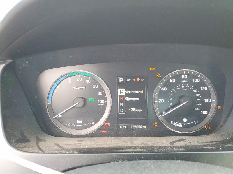 2016 Hyundai Sonata hybrid VIN KMHE24L12GA019970 COPART salvage auction — HAIL, Co - Bill Of Sale-Parts Only, sold $525 on 2026-07-28 (photo 9)