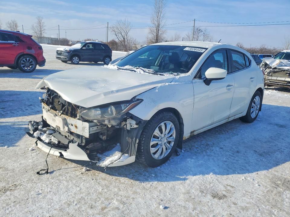 2014 Mazda 3 VIN JM1BM1L72E1104955 COPART salvage auction — FRONT END, Qc - Gravement Accidente, sold $500 on 2026-07-07 (photo 1)