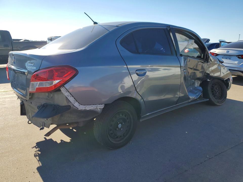 2020 Mitsubishi Mirage VIN ML32F4FJXLHF09216 COPART salvage auction — ALL OVER, Tx - Salvage Vehicle Title, sold $1,200 on 2026-07-09 (photo 3)