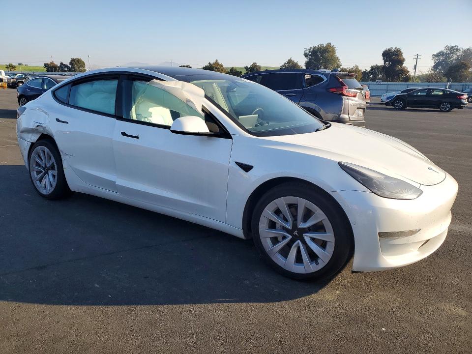 2022 Tesla Model 3 VIN 5YJ3E1EA8NF154972 COPART salvage auction — REAR END, Ca - Salvage Certificate, sold $6,500 on 2026-07-08 (photo 4)