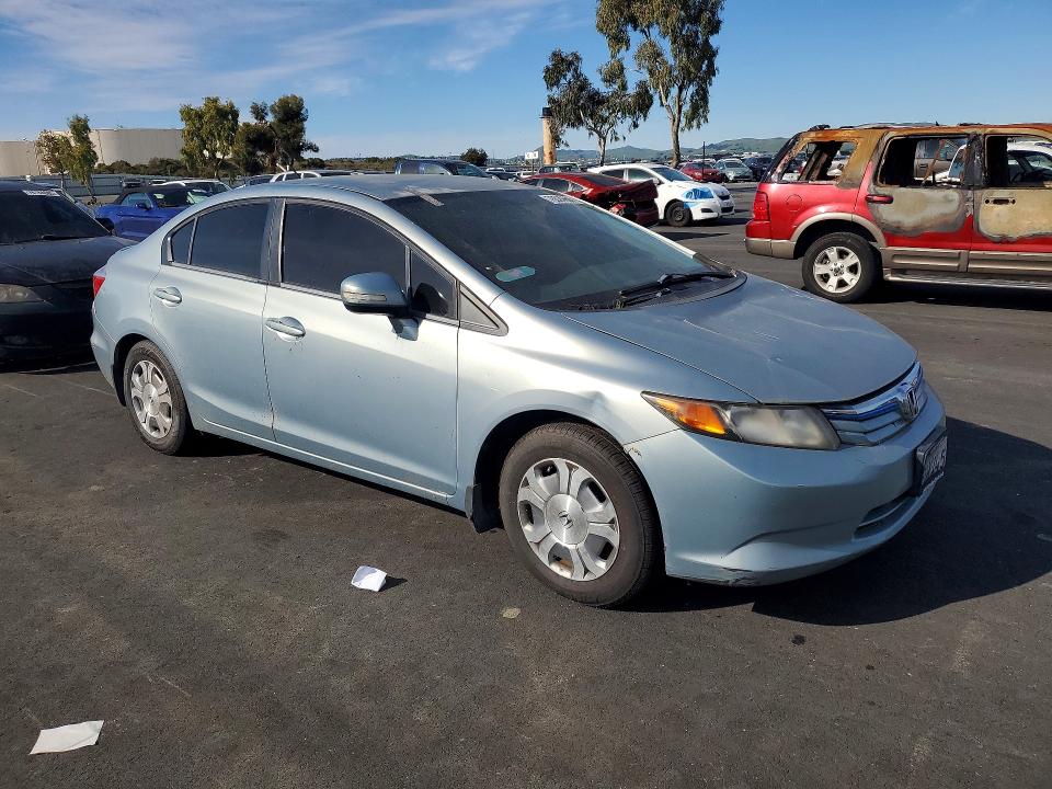 2012 Honda Civic VIN JHMFB4F28CS001067 COPART salvage auction — FRONT END, Ca - Salvage Acquisition Billofsale, sold $425 on 2026-07-20 (photo 4)