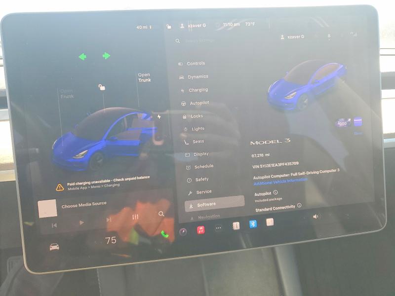 2023 Tesla Model 3 VIN 5YJ3E1EA3PF435709 COPART salvage auction — FRONT END, Salvage Title, sold $7,600 on 2026-07-29 (photo 9)