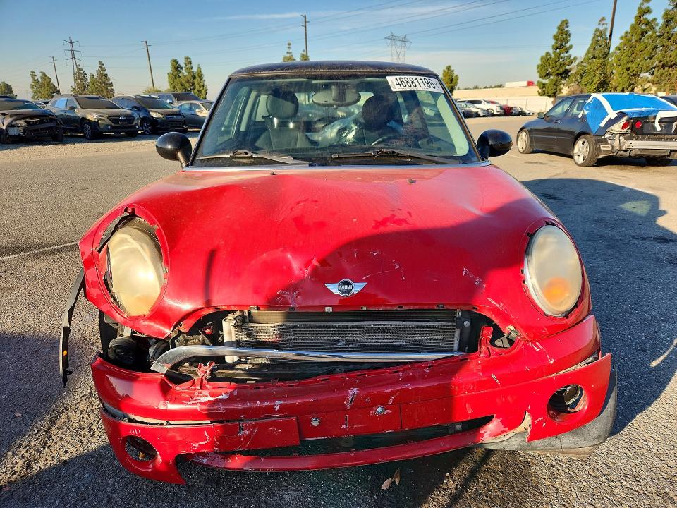2010 Mini Cooper VIN WMWMF3C56ATZ61675 COPART salvage auction — FRONT END, Ca - Salvage Certificate, sold $875 on 2026-07-16 (photo 5)