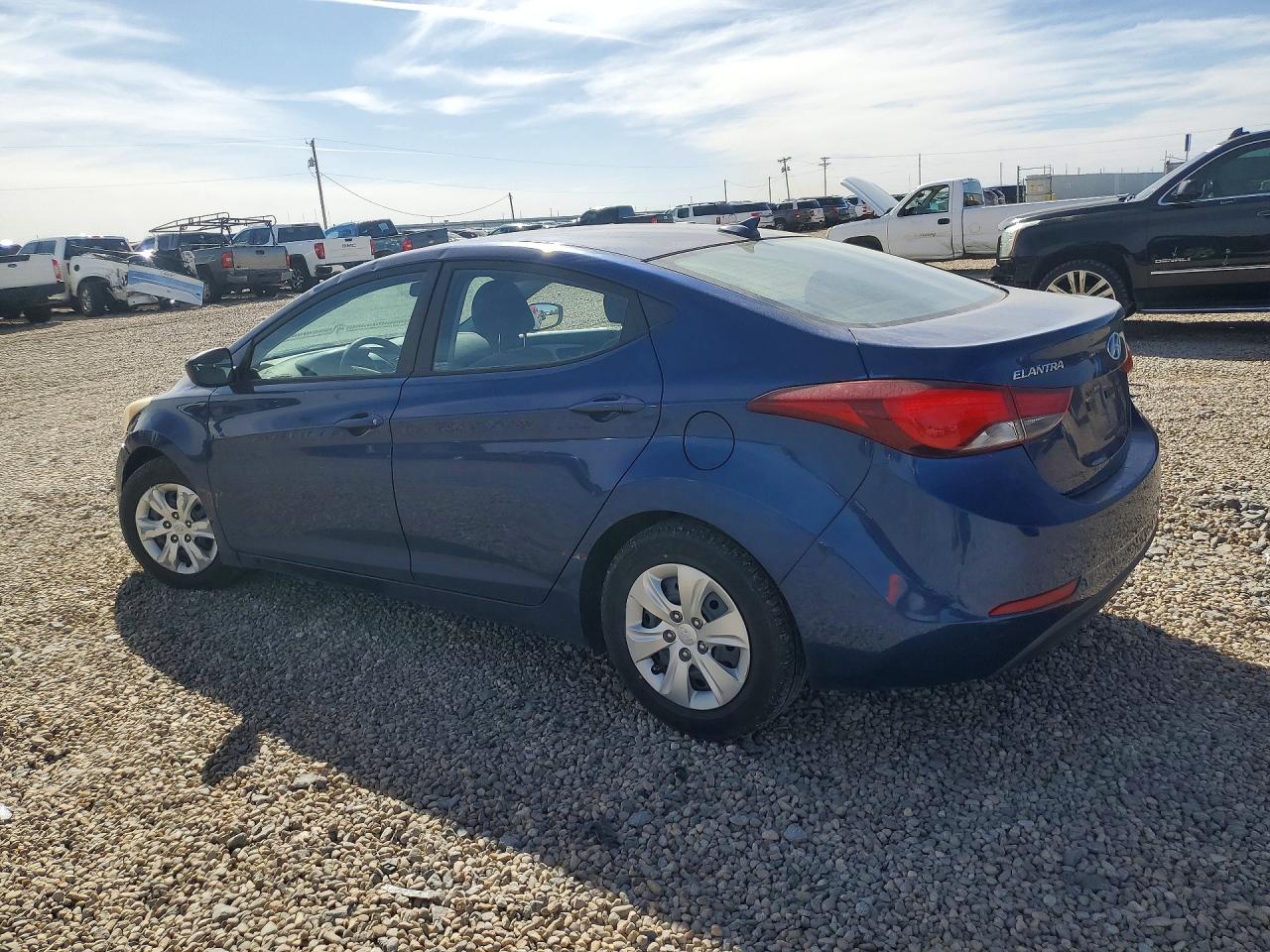 2016 Hyundai Elantra VIN 5NPDH4AE8GH700423 COPART salvage auction — Hail, TX - SALVAGE VEHICLE TITLE, sold $1,700 on 2026-03-31 (photo 2)