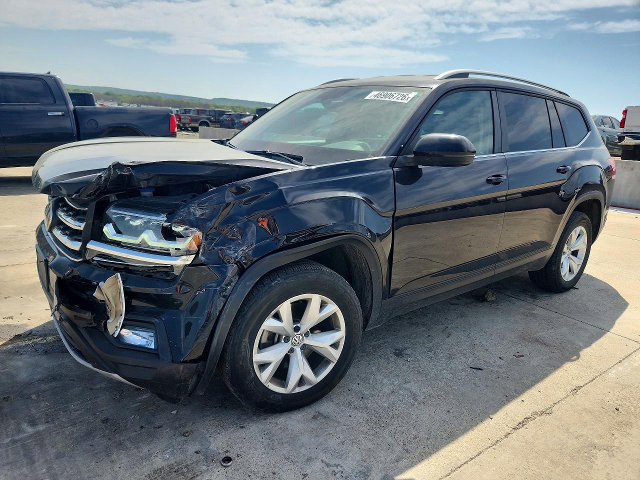 2019 Volkswagen Atlas VIN 1V2DR2CA8KC603897 COPART salvage auction — Front End, TX - SALVAGE VEHICLE TITLE, sold $3,800 on 2026-07-02 (photo 1)