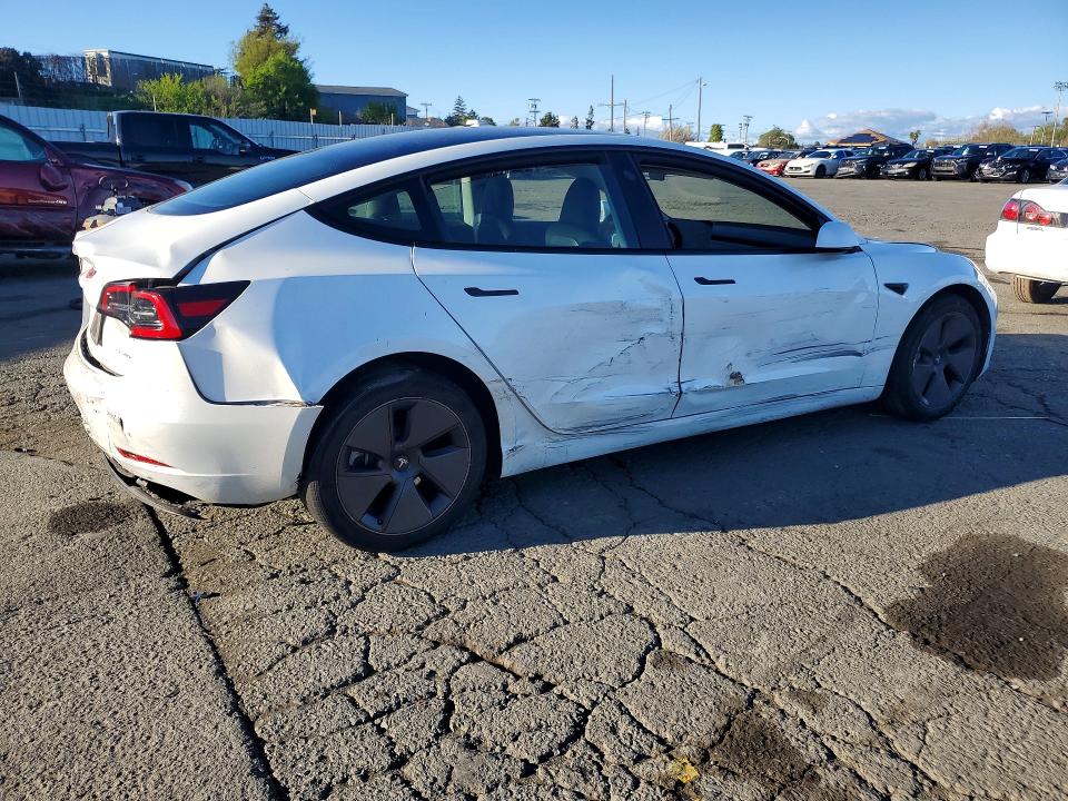 2023 Tesla Model 3 VIN 5YJ3E1EB5PF619848 COPART salvage auction — REAR END, Ca - Salvage Certificate, sold $7,600 on 2026-07-31 (photo 3)