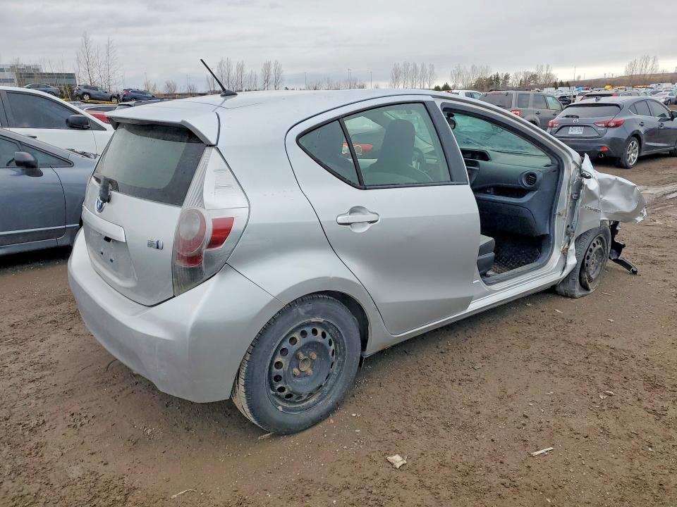 2013 Toyota Prius c VIN JTDKDTB37D1540208 COPART salvage auction — ALL OVER, On - Permit Irrepairable, sold $625 on 2026-07-07 (photo 3)