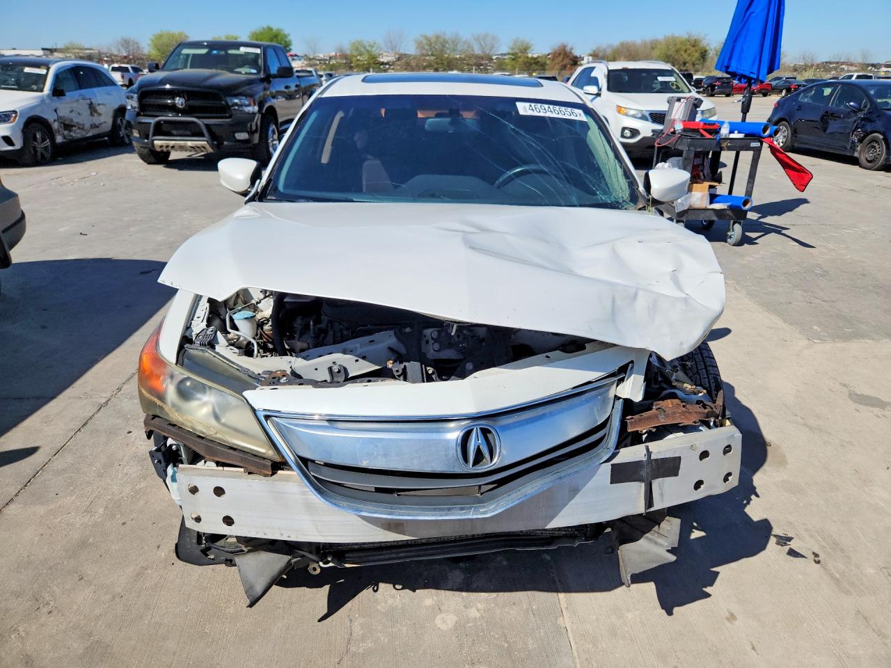 2014 Acura ILX VIN 19VDE1F39EE010253 COPART salvage auction — Front End, TX - SALVAGE VEHICLE TITLE, sold $900 on 2026-07-03 (photo 5)